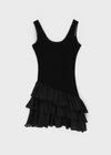 Locoring Deep U-Neck Tiered Mini Dress