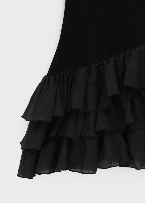 Locoring Deep U-Neck Tiered Mini Dress