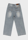 Landy button wide denim pants
