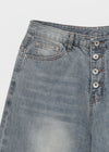 Landy button wide denim pants