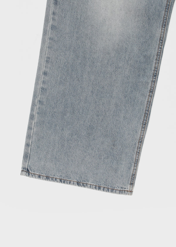 Landy button wide denim pants