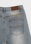 Landy button wide denim pants