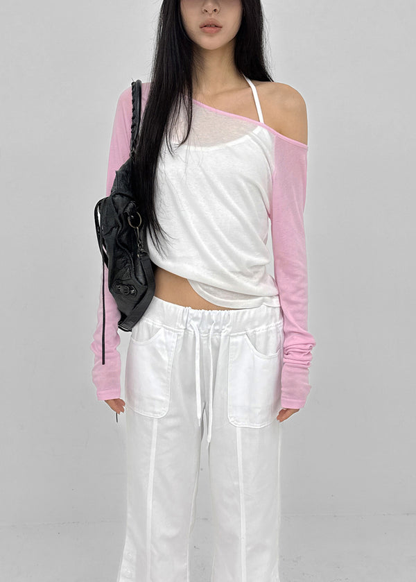 Tomerton Nagrang Off-Shoulder Long Sleeve T-Shirt