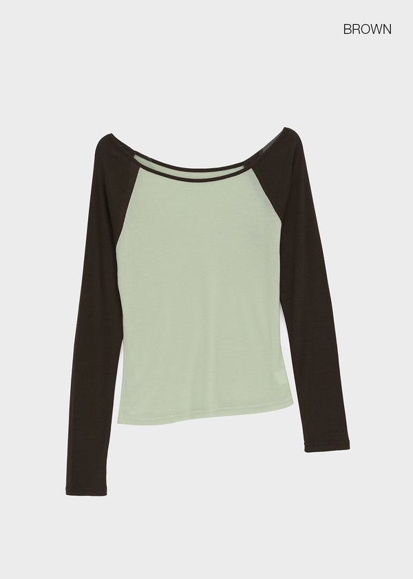 Tomerton Nagrang Off-Shoulder Long Sleeve T-Shirt