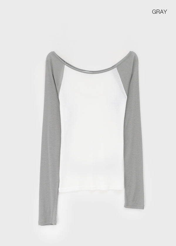 Tomerton Nagrang Off-Shoulder Long Sleeve T-Shirt
