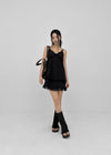 Pearl Lace Tiered Mini Dress