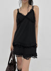 Pearl Lace Tiered Mini Dress
