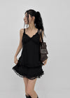 Pearl Lace Tiered Mini Dress