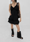 Pearl Lace Tiered Mini Dress