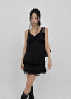 Pearl Lace Tiered Mini Dress