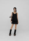 Pearl Lace Tiered Mini Dress