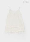 Pearl Lace Tiered Mini Dress