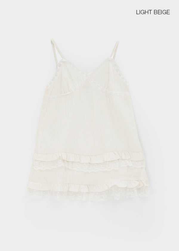 Pearl Lace Tiered Mini Dress