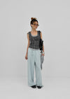 Luisha color-block layered sleeveless top