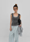 Luisha color-block layered sleeveless top