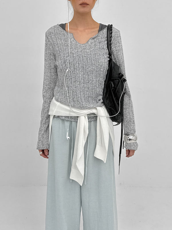 FKA Summer V-neck Long Sleeve Tee