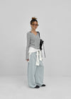 FKA Summer V-neck Long Sleeve Tee