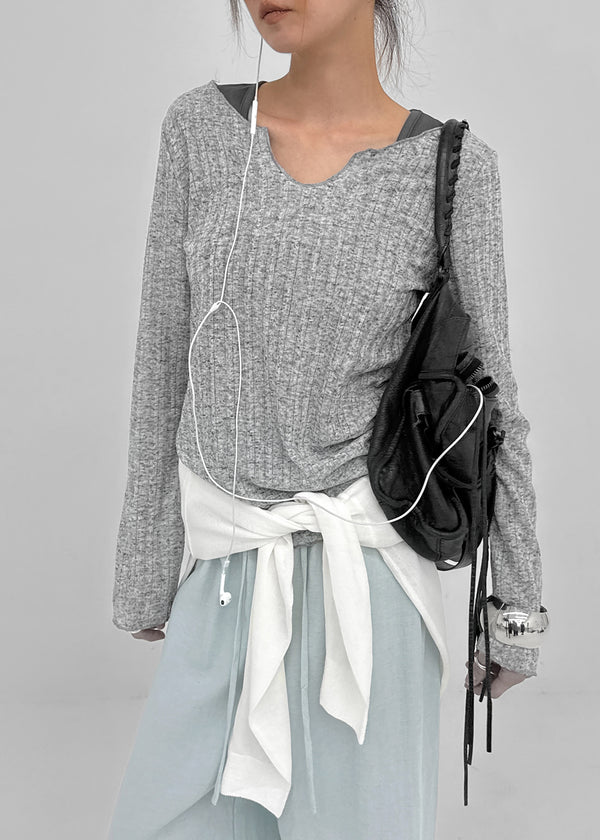 FKA Summer V-neck Long Sleeve Tee
