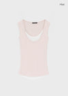 Luisha color-block layered sleeveless top
