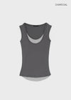 Luisha color-block layered sleeveless top