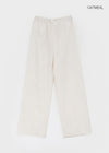 Titeon Linen Elastic Waist Wide Pants