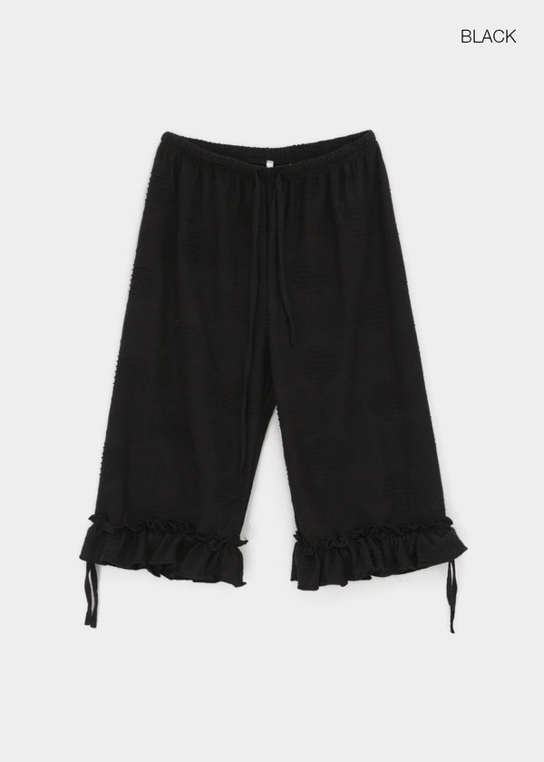 Heve Dot Frill 3/4 Length Capri Pants