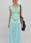 Jeff Glitter V-neck Short Sleeve Tee
