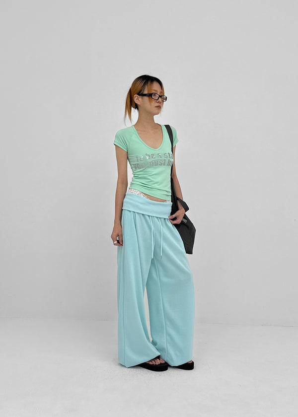 Jeff Glitter V-neck Short Sleeve Tee