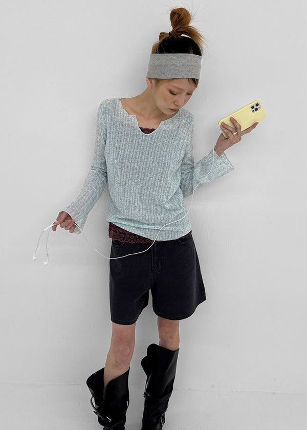 FKA Summer V-neck Long Sleeve Tee