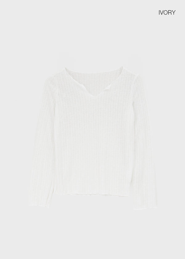 FKA Summer V-neck Long Sleeve Tee