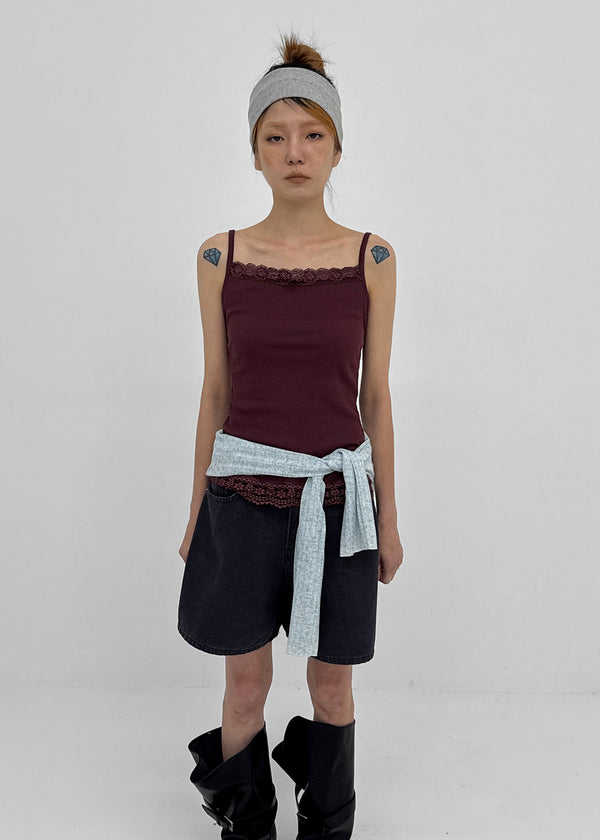 Monelli Lace Square Neck Sleeveless