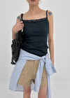 Monelli Lace Square Neck Sleeveless