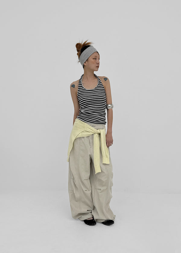 Tessian striped knit halter top