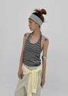 Tessian striped knit halter top