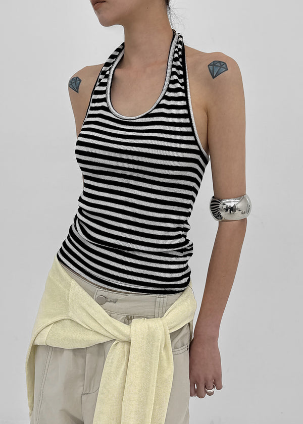 Tessian striped knit halter top