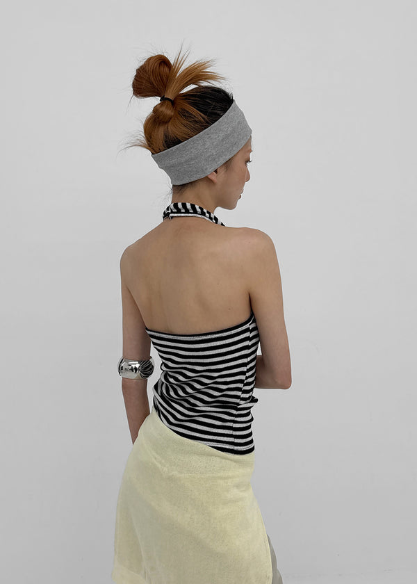 Tessian striped knit halter top