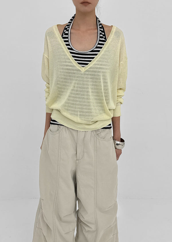 Nellian Deep V-Neck Summer Knit