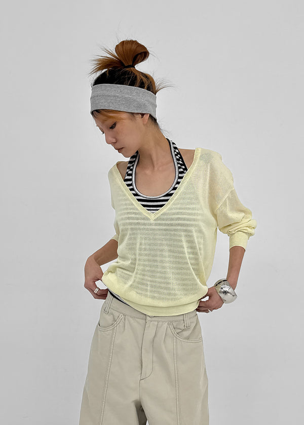 Nellian Deep V-Neck Summer Knit
