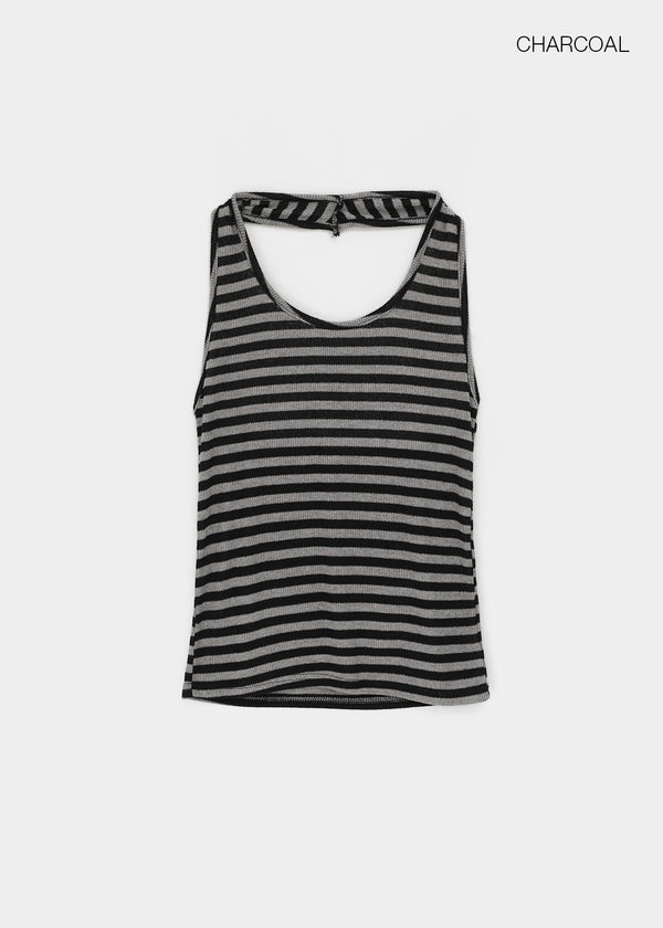 Tessian striped knit halter top