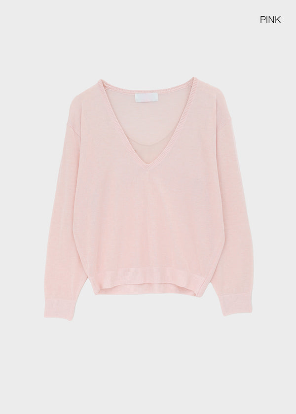Nellian Deep V-Neck Summer Knit