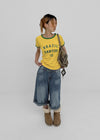 Monel D Printed Ringer Short Sleeve T-shirt