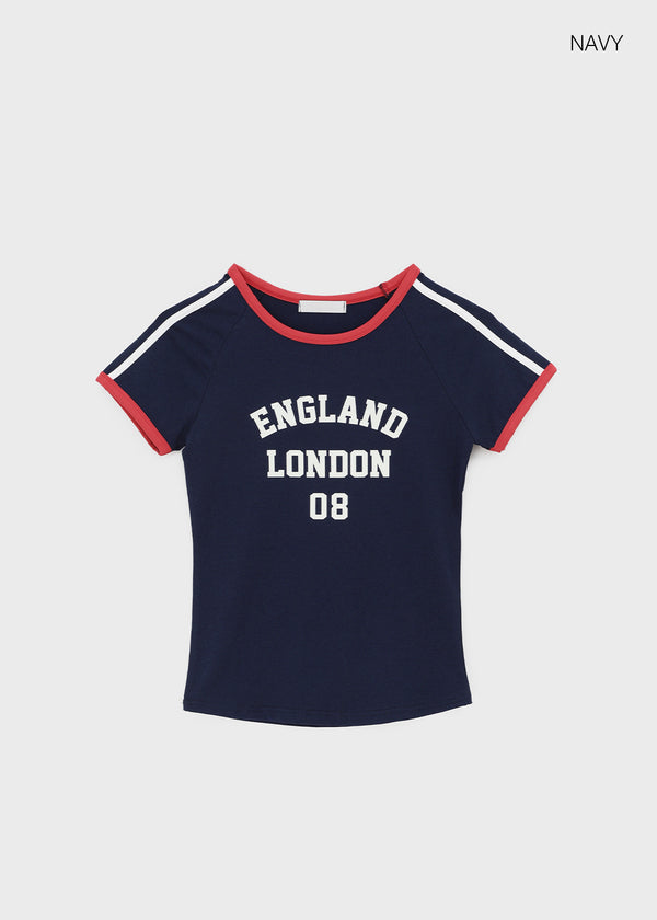 Monel D Printed Ringer Short Sleeve T-shirt