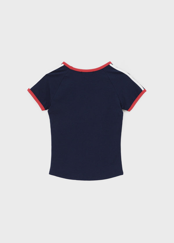Monel D Printed Ringer Short Sleeve T-shirt