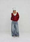 Meloff cut-out wide denim pants