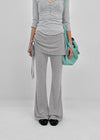 Deck shirred bootcut skirt pants