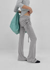 Deck shirred bootcut skirt pants