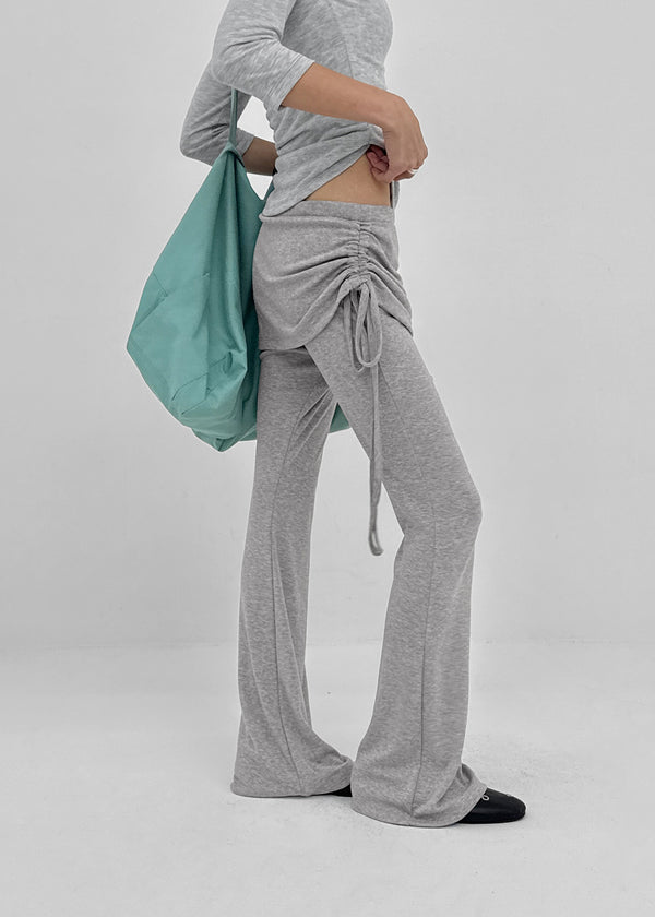 Deck shirred bootcut skirt pants