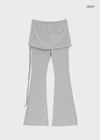 Deck shirred bootcut skirt pants