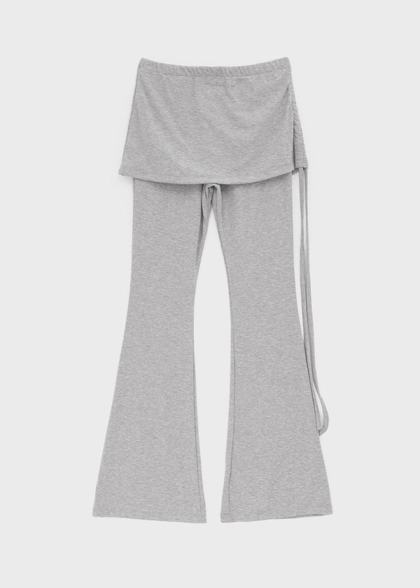Deck shirred bootcut skirt pants