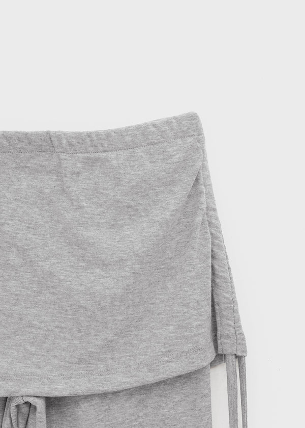 Deck shirred bootcut skirt pants